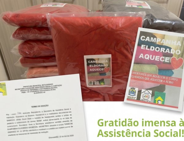 FUNDAÇÃO HOSPITALAR DE ELDORADO RECEBE DOAÇÃO DE COBERTORES PARA PACIENTES INTERNADOS