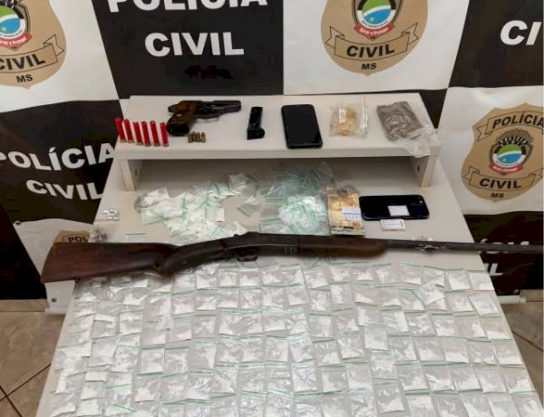 OPERAÇÃO CONTRA O TRÁFICO TERMINA COM CINCO PRESOS E APREENSÃO DE ARMAS E DROGAS EM ELDORADO